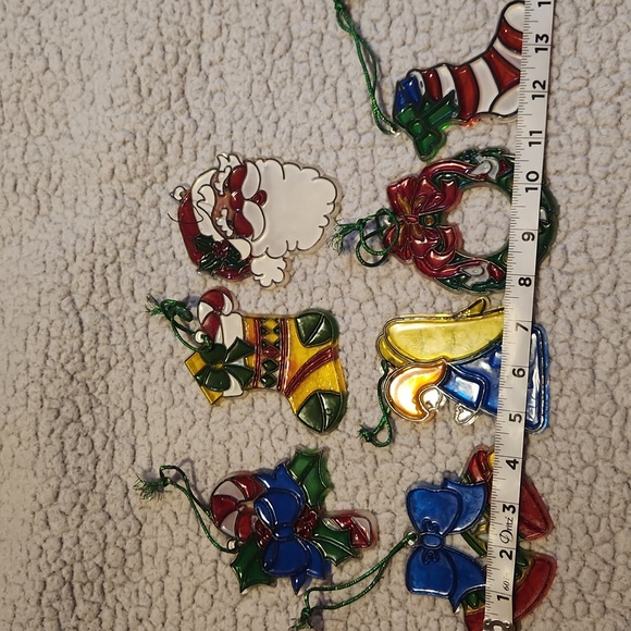 Colorful Christmas Vintage, Holiday Stained Glass, Ornament...